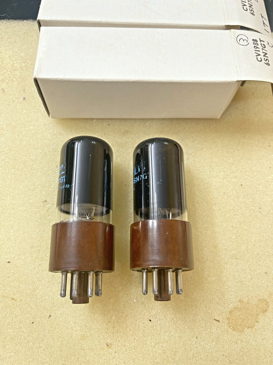 ITT 6sn7 6SN7GTY CV1988 Brown Base Smoked Glass NOS Tested Matched