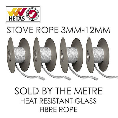STOVE /& FIRE ROPE FOR WOODBURNING STOVE DOORS /& FLUES 12mm TO 25mm BY THE METRE