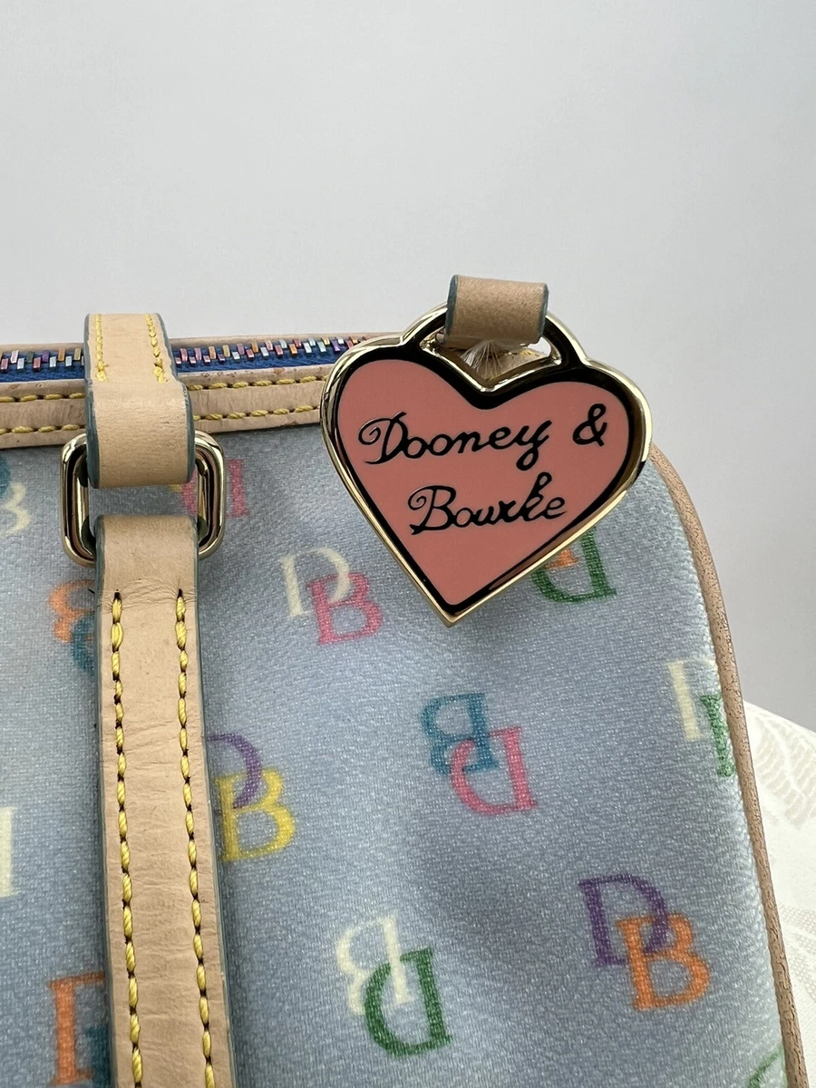 Dooney And Bourke Light Blue Logo Mini Bag Purse Rainbow Purse Heart  D&B Charm