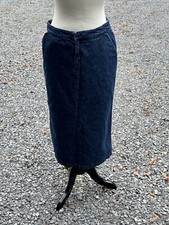 Eddie Bauer Long Jean Denim Skirt SZ 8 Women Pencil Y2K