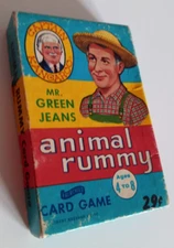 Mr. Green Jeans Animal Rummy Fairchild Card Game Captain Kangaroo Ephemera