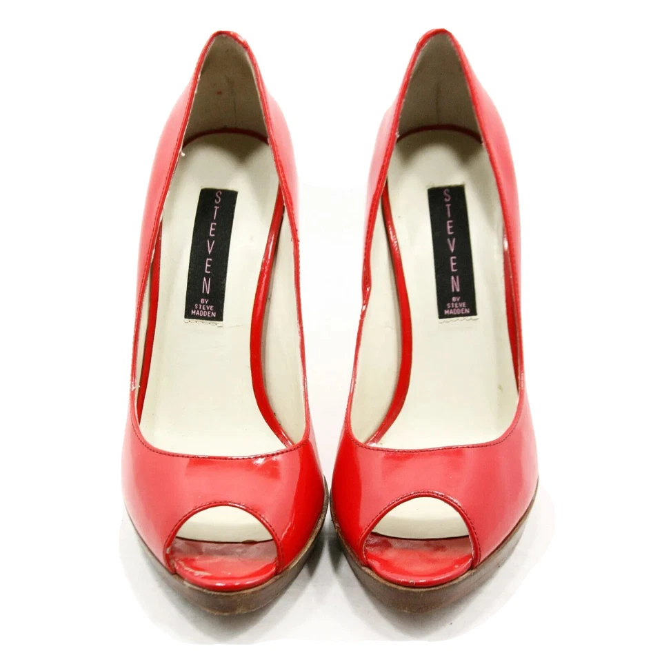 Zapatos de salón Steven By Steve Madden Lalo para mujer talla 7,5 M charol rojo Foto 4 de 4