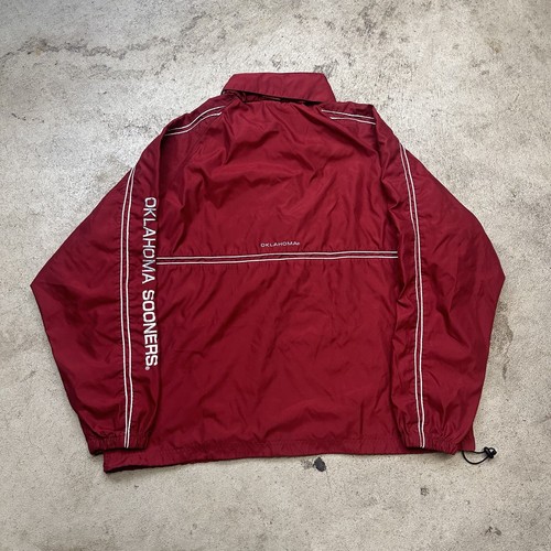 Vintage Red Oak Oklahoma Sooners Mens XL Hooded 1/4 Zip Pullover Windbreaker VTG - Picture 3 of 6