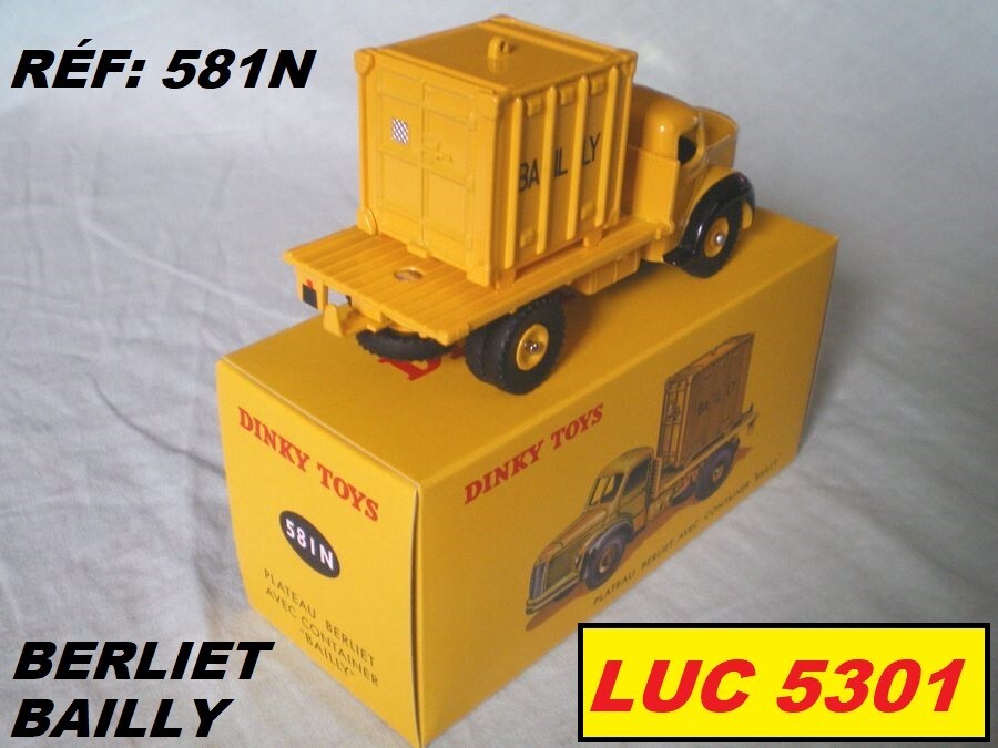 Berliet GLR Plateau avec container Bailly 0581 N (2014) - Dinky Toys Editions Atlas / DeAgostini