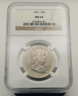 1963 Franklin Half Dollar NGC MS 64 #3404