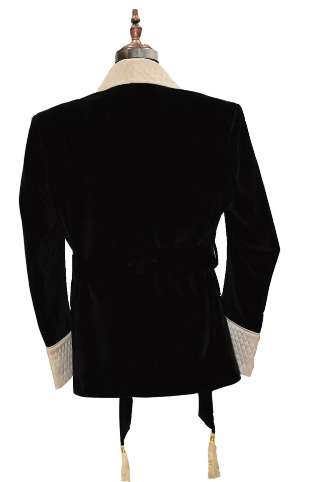 Hombres Chaqueta Negra para Fumar Diseñador Elegante Lujo Elegante Ropa de Fiesta Blazer Abrigo Foto 4 de 4