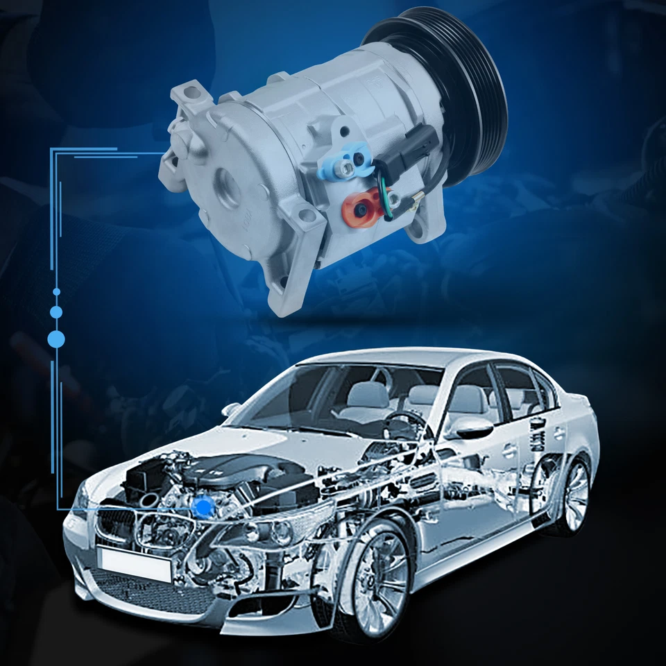 AC Compressor For Dodge Caravan Chrysler Town & Country 2001- 2007 3.3L 3.8L - Image 3 of 4