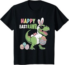 Kids Happy eastrawr with t-rex dinosaur for kids toddler easter T-Shirt