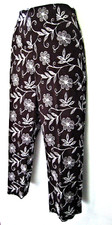 Y2K Vtg 90s Work Order Women Floral Embroidery Black Stretch Capri Pants Sz 10 8