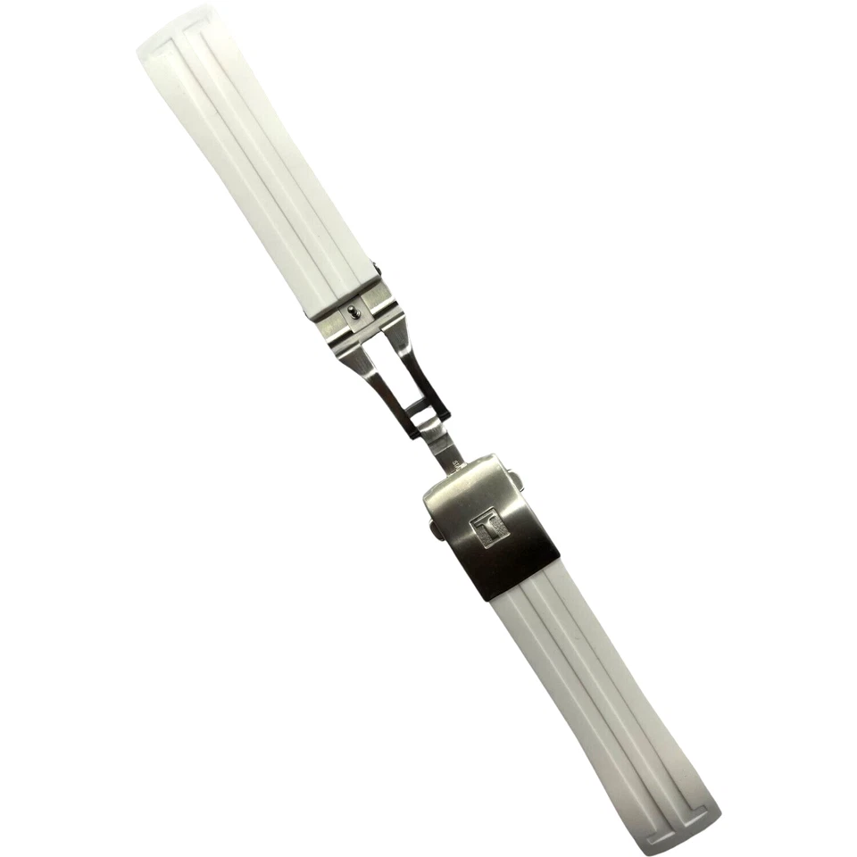 TISSOT - BRACELET - STAINLESS STEEL FOLDING CLASP - RUBBER - WHITE - 23MM - Image 3 of 4
