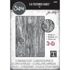 Tim Holtz 3-D Texture Fades ~ LUMBER LARGE~ Sizzix Embossing Folder ~ 666884