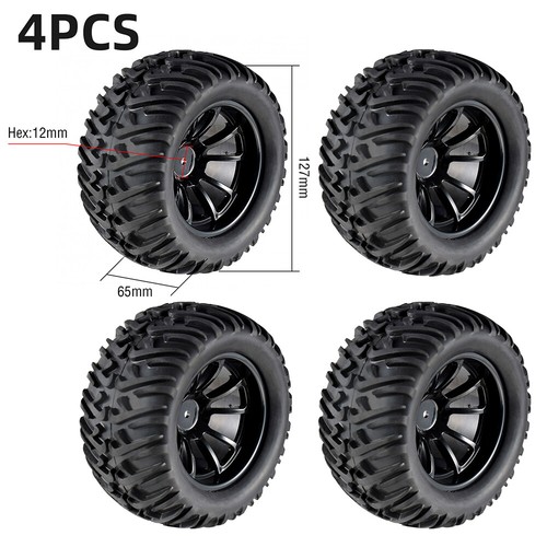 4x 127mm 10 Contour Offroad Felge + Reifen Tire für RC 1/10 Monster Truck Car - Bild 8 von 8