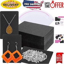Versatile Black Earring Cards with 100 Self-Sealing Bags for Jewelry Displays