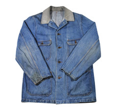 Vintage Dickies Workwear Denim Outdoors Work 90s Blue Gray Jacket Size Large