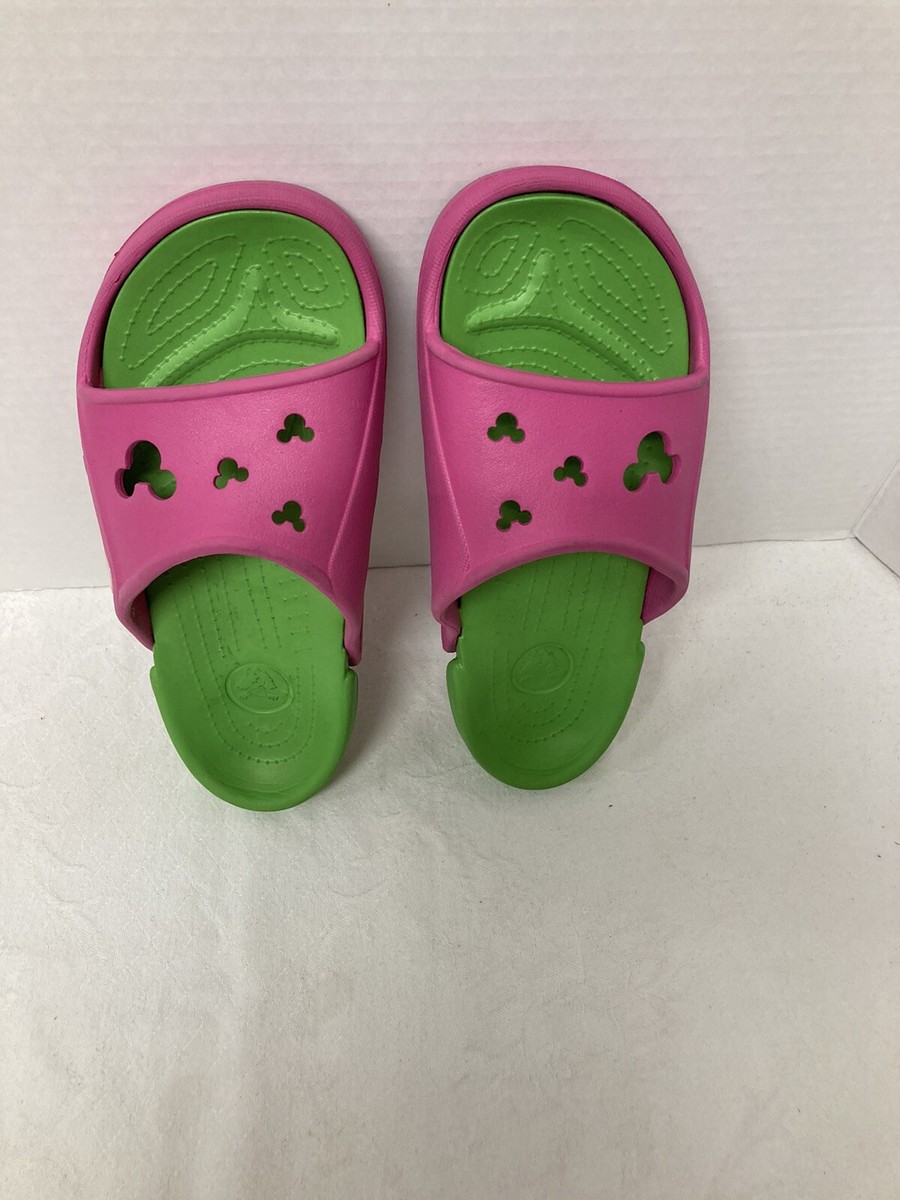 Pink Green Disney Crocs