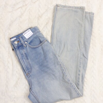 Topshop Kort Back Rip Straight Leg Jeans Size W28 L30 US 6