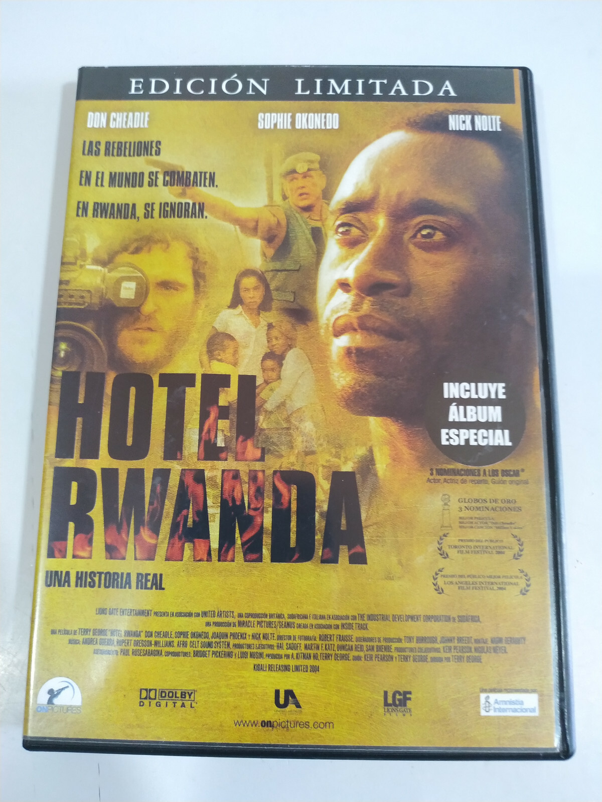 Hotel Rwanda Limited Edition Booklet - DVD + Extras Spanish English Region 2 3T