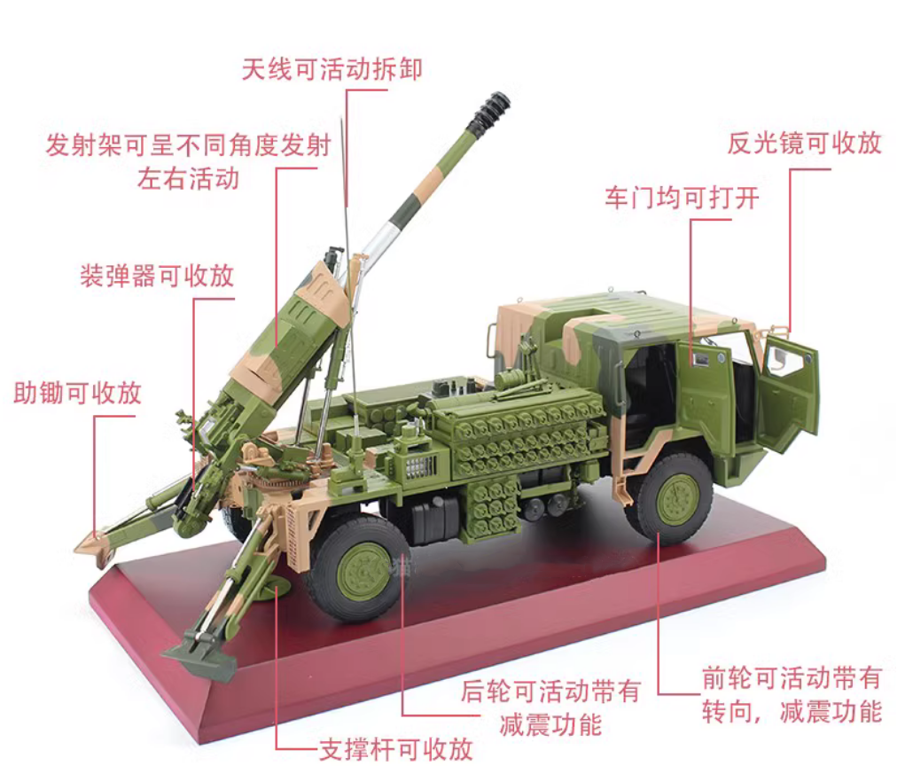 Miniature Obusier PCL-161 122mm 1/20 Véhicule Militaire Diecast