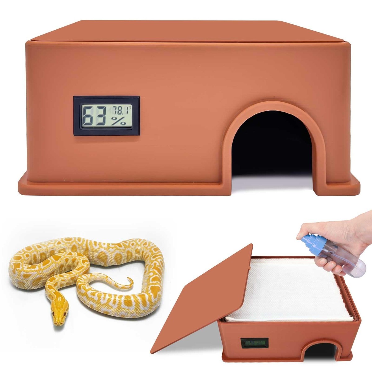 Reptile Hide Snake Hide,with a Humidification Groove Equipped with