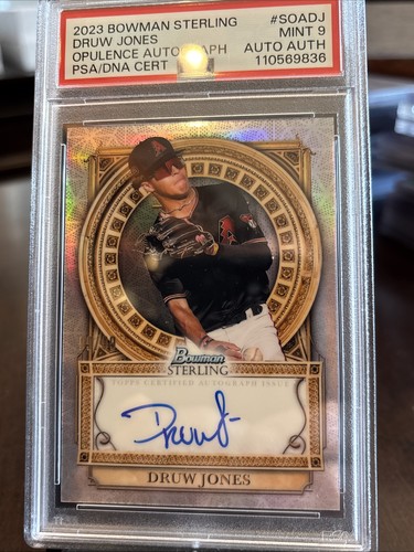 2023 Bowman Sterling Druw Jones Opulence RC Auto PSA 9 MINT Arizona # 99/99 - Picture 2 of 4