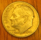 Roosevelt Dime 1946-S Silver 10C San Francisco Mint .900 Fineness  (735)