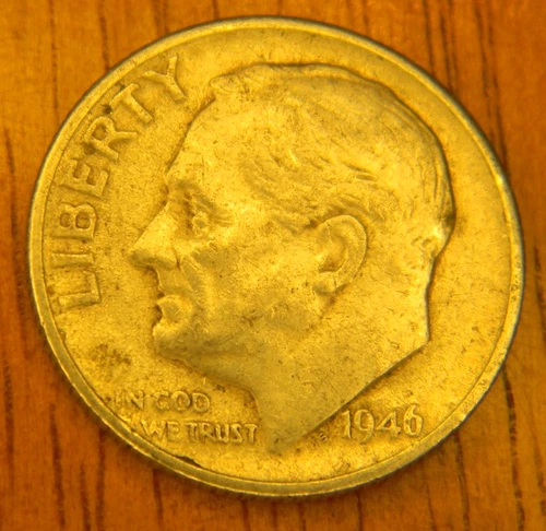 Roosevelt Dime 1946-S Silver 10C San Francisco Mint .900 Fineness  (735)