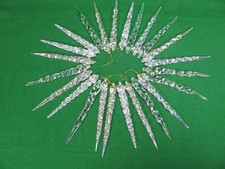 SET OF 24 SPIRAL TWIST ICICLE CHRISTMAS TREE ORNAMENTS PLASTIC 14