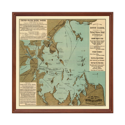 Old Map of Boston, MA 1884 - Vintage Boston Massachusetts Ar