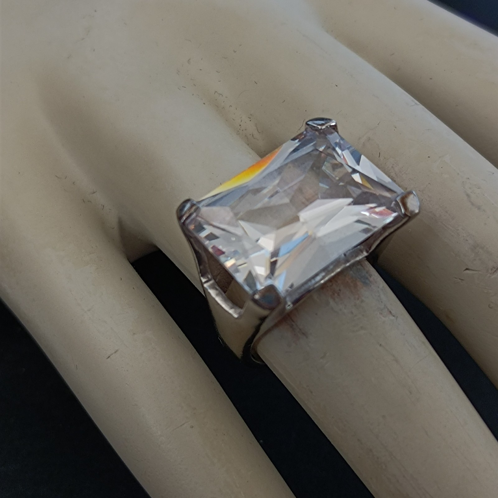 Clear Quartz Silver Ring Statement Cocktail Moder… - image 16