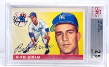 1955 Topps # 80 Bob Grim New York Yankees Pitcher Vintage Graded 2.5 G-VG