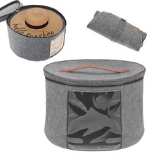 17''  Round Hat Storage Box for Women Men Travel Organizer Case w/ Dustproof Li&middot;