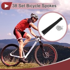 38 Set 14G Bicycle Spoke 234 mm 14G Bike Wheel Spoke Carbon Steel Black