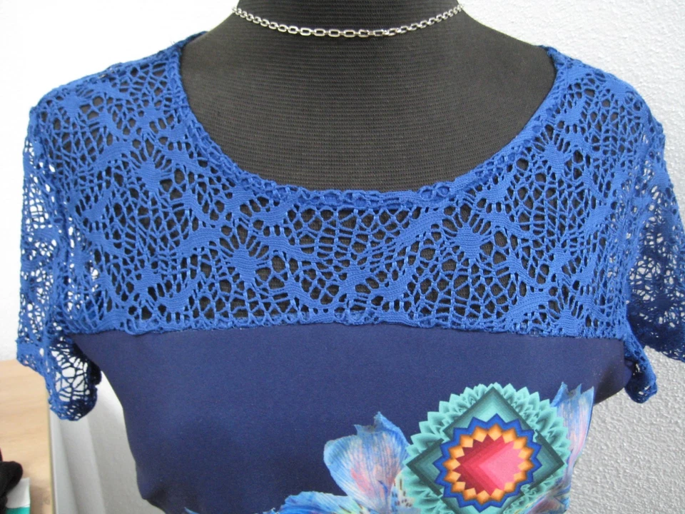 Desigual Kleid Gr. 38 blau Spitze - Bild 2 von 4