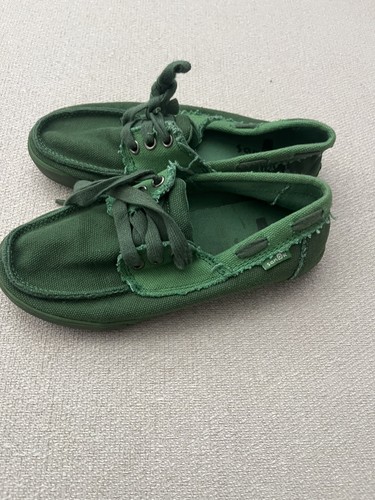 Sanuk Offshore Green Boys Lace Up Shoes - Picture 2 of 3