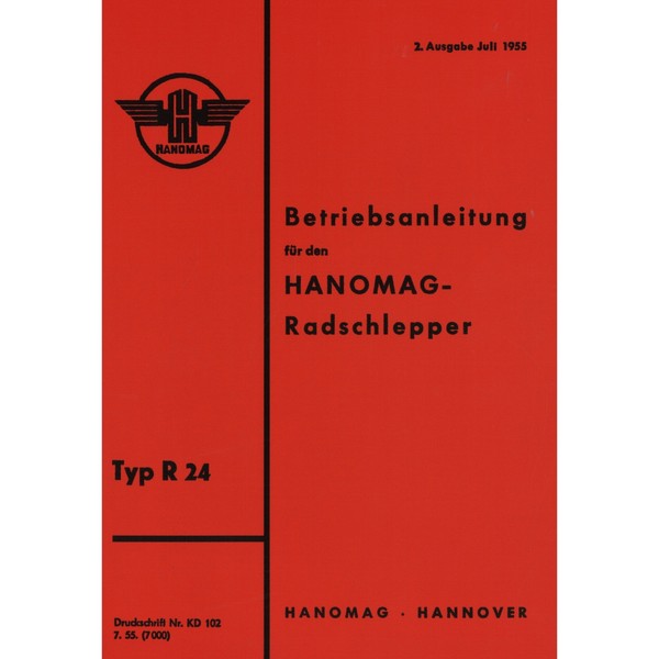 Hanomag Typ R24 Radschlepper 2-Zylinder 4-Takt Dieselmotor Gebrauchsanleitung-image