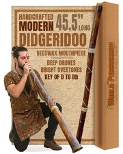 Modern Didgeridoo Instrument   Hand-fired with Beeswax Mouthpiece, Durable and L