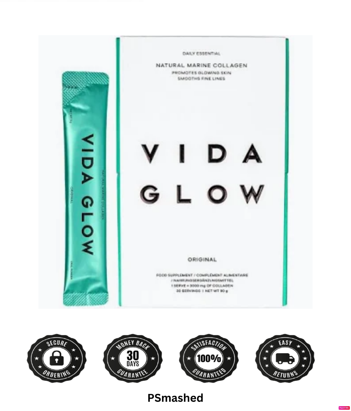 Vida Glow Natural Marine Collagen, Original - FREE POSTAGE