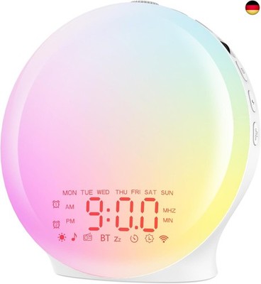 Bluetooth Lichtwecker,Tageslichtwecker, Wake Up Light mit Sonnenaufgang