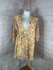Josie Natori Robe Women s Large Multicolor Floral Kimono Lightweight Tie front