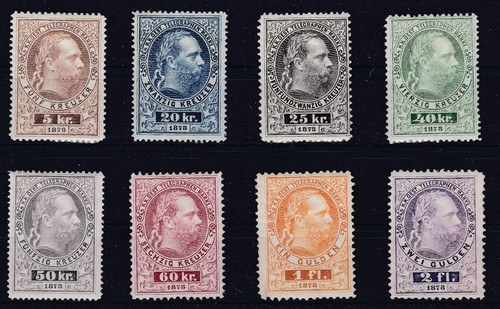 1874/75 Telegraph Stamps Austria Beautiful Set Look and Read