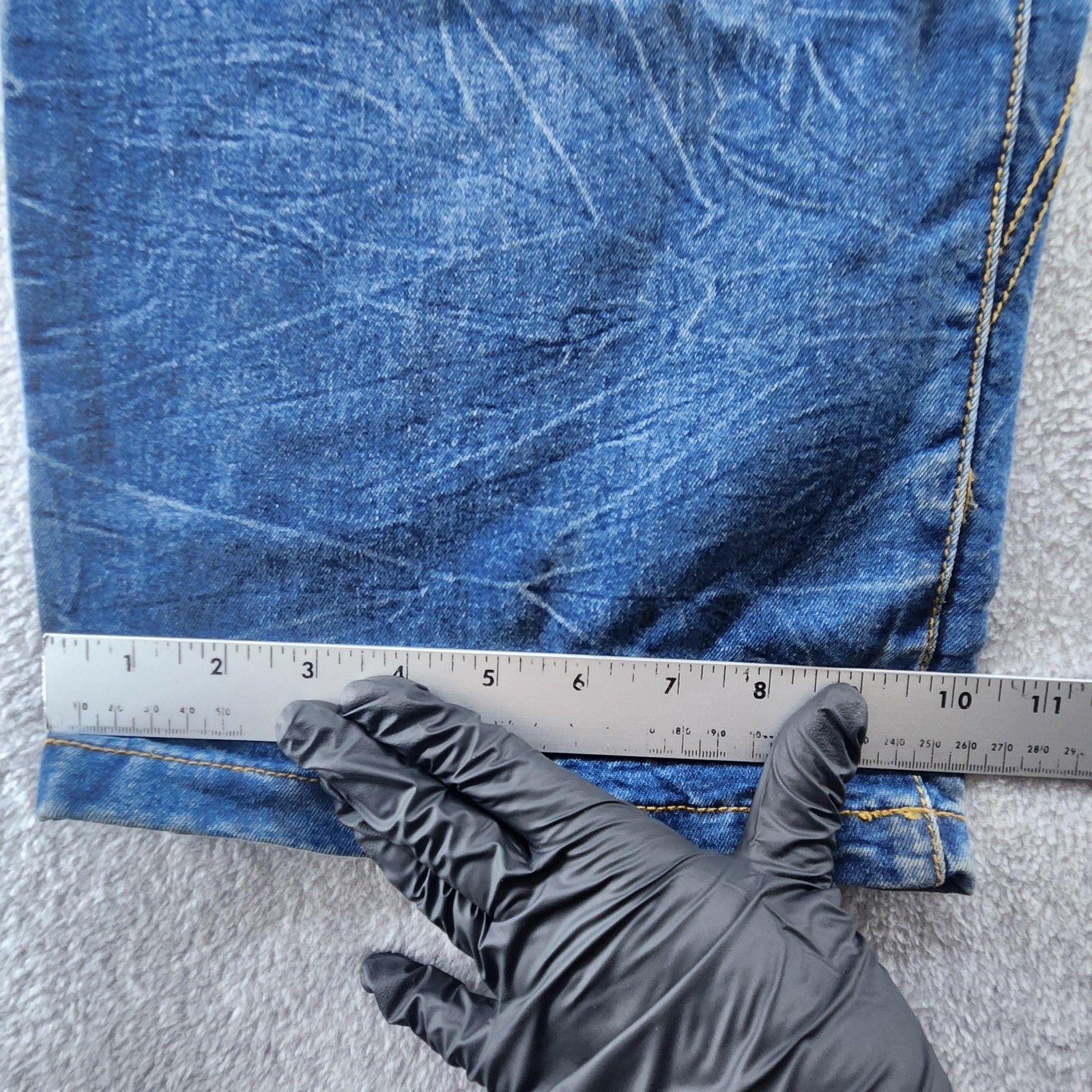 Niche United Jeans Mens 40 Distressed Denim Workwear Patch Straight Leg Pants