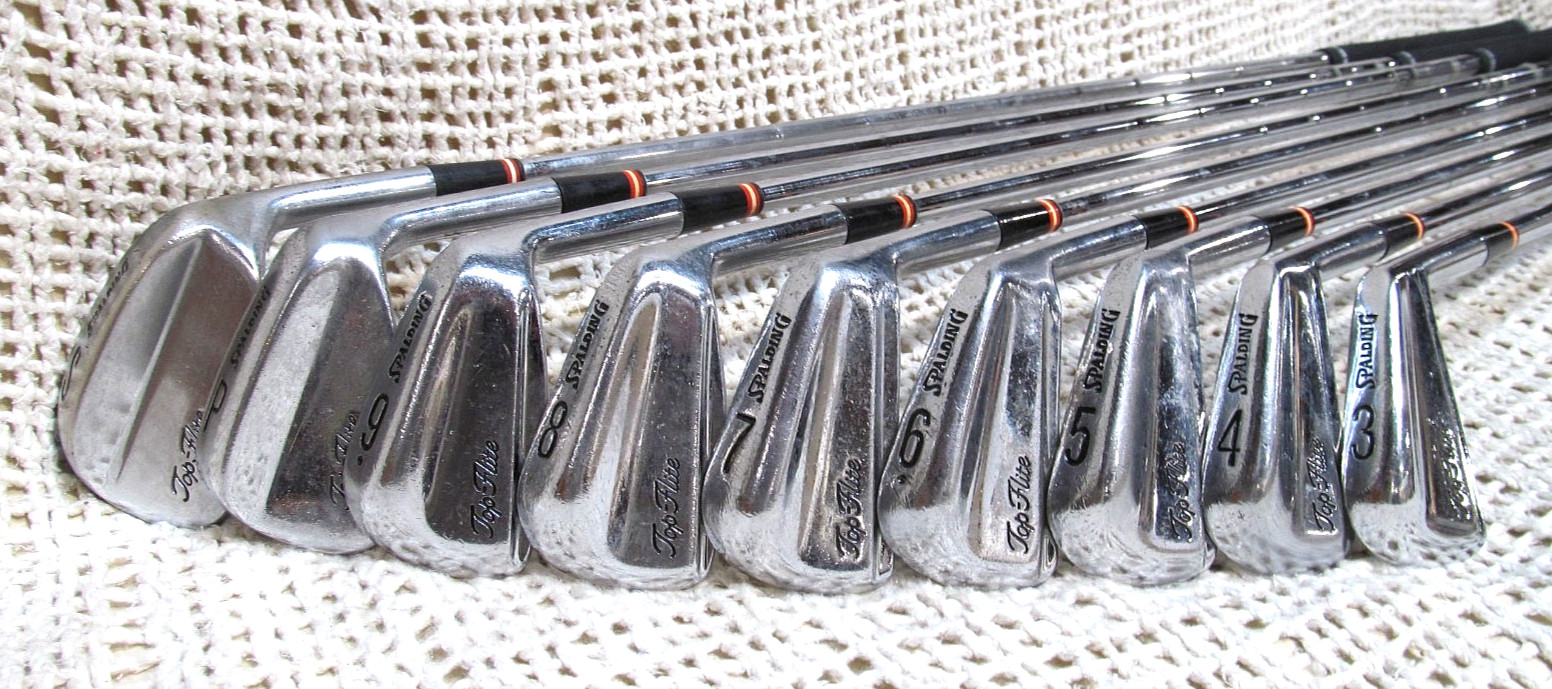Vintage Spalding TOP FLITE (3-PW,SW) 9Pc Iron Set RH ~ Mediu