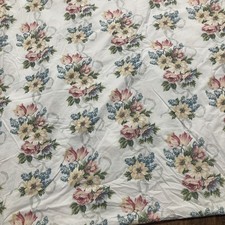 Martha Stewart Floral Sheet King Flat Pink Rose Cottage