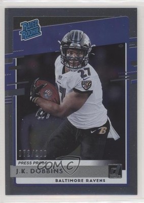2020 Panini Donruss Rated Press Proof Silver /100 JK Dobbins #311 Rookie RC 06rw