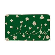 Lucky Shamrock St. Patrick's Day Welcome Decorative Doormat, 17" x 29" Green