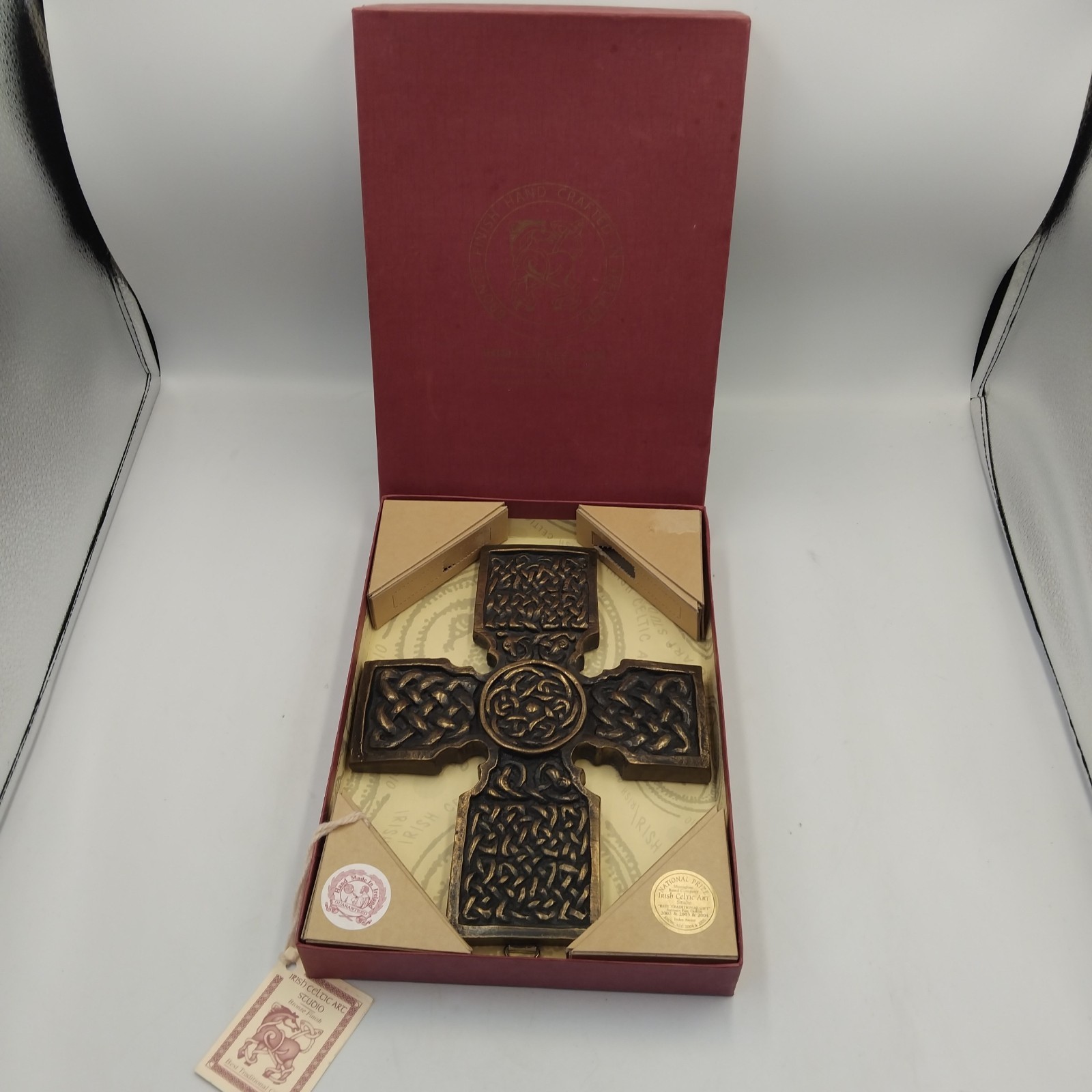 Yoram Drori Irish Celtic Art Studio Cross Bronze Finish Boxed