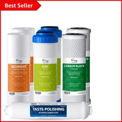 F7-GAC RO Ersatzfilter Pack & Greatwell Membran - 7-teiliges Set für sichere...