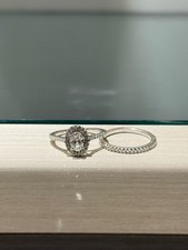 14K White Gold Diamond Wedding Ring Set