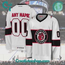 Personalized Rockford IceHogs 2024 White Hockey Shirt Unisex Fit Fullsize