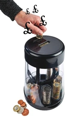 FRESH NEW LOOKS Digital Coin Counter and Sorter Box Loose Change Money Box LCD Display Saver